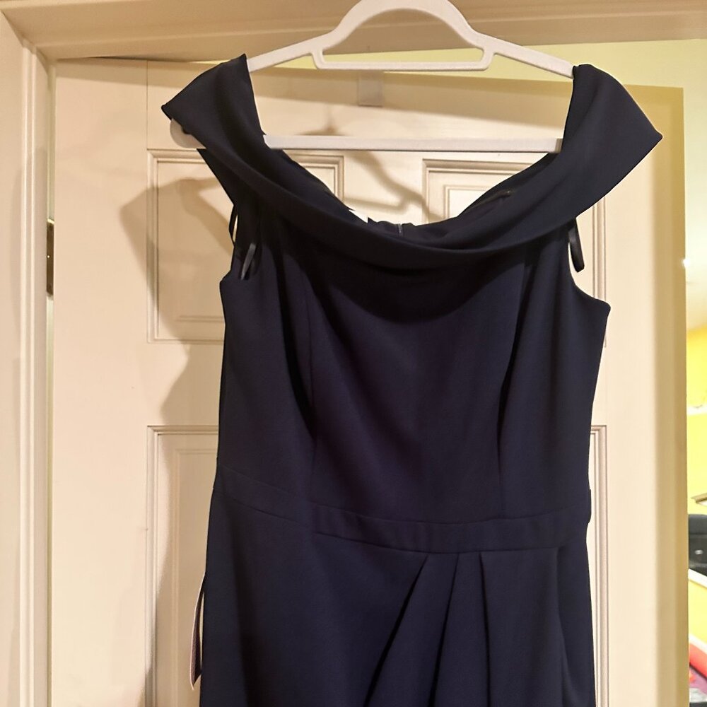 BHLDN Navy Blue tulip hem gown (Anthropologie)
